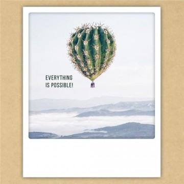 Ansichtkaart instagram pickmotion   everything is possible   cactus als luchtballon pickmotion muller20wenskaartennl 30